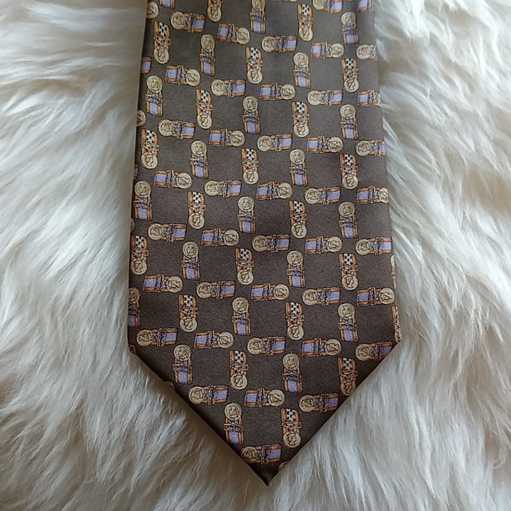 Burberry Brown Pattern Silk Tie